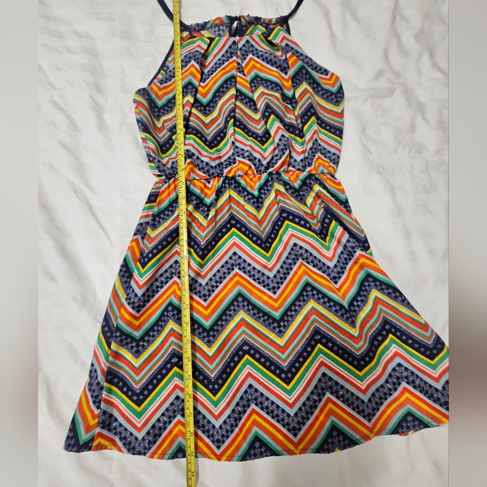 My Michelle colorful chevron print dress small EUC